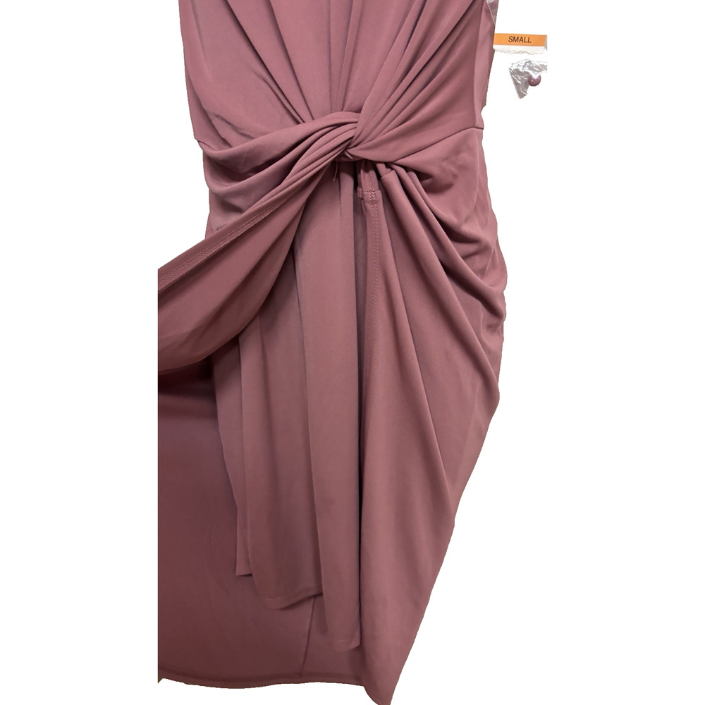Bar III Womens Ruched Side Sheath Dress Mauve Sleeveless Mock Neck Medium New - Picture 5 of 9
